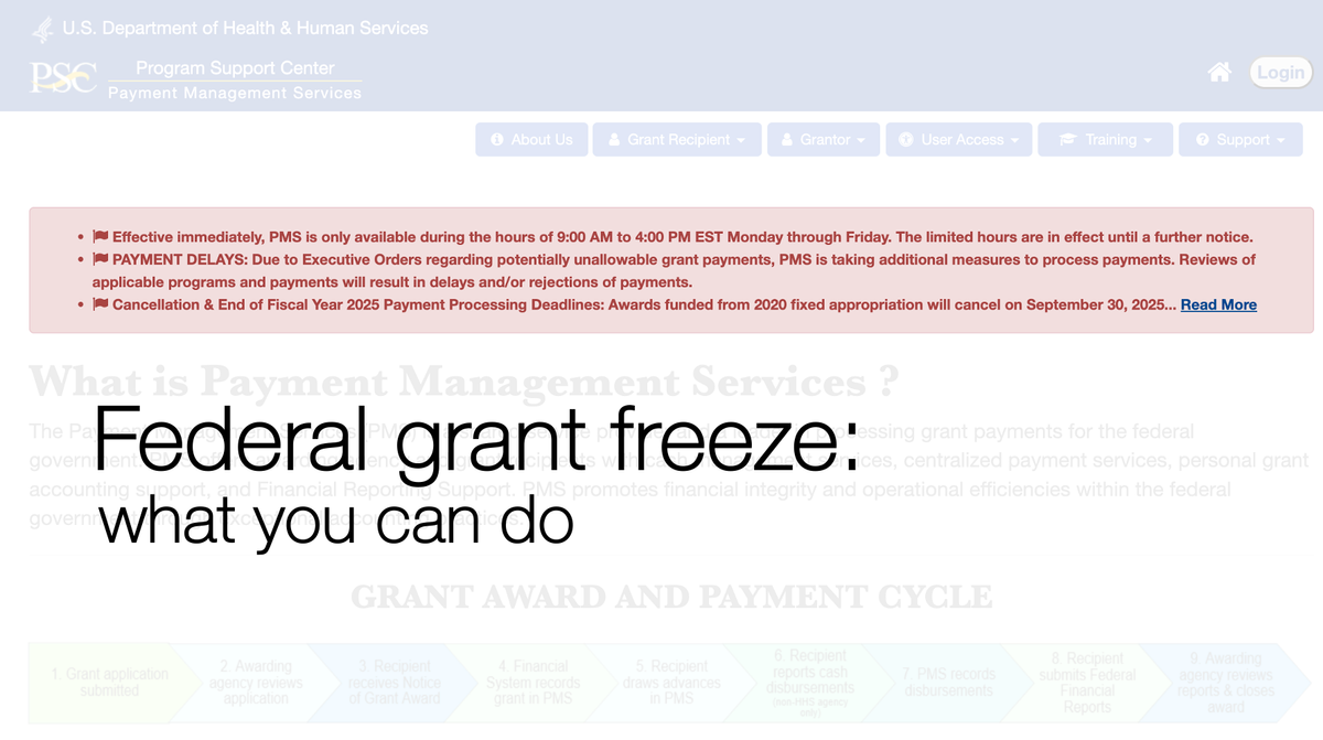 Federal grant freeze: what you can do